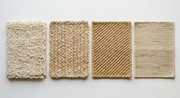Different rug materials and textures comparison
